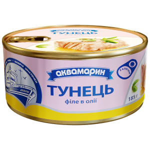 Тунець Аквамарин фiле в олії 185г
