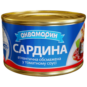 Сардини Аквамарин обсмажені в томатному соусі 230г