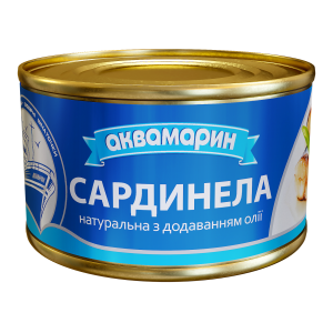 Сардинелла Аквамарин натуральна з додаванням олії 230г