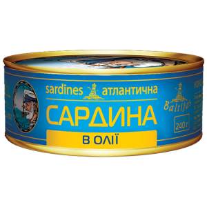 Сардина атлантична в олії Baltijas ж/б 240 г