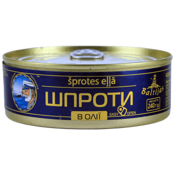 Шпроти в олії ж/б Baltijas 240 г