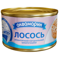 Лосось Аквамарин атлантичний натуральний шматочками 230г