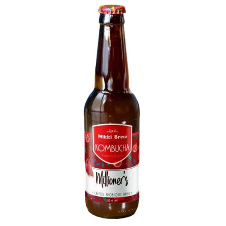 Напиток безалкогольный слабогазированный Mikki Brew Kombucha  Millioner’s, стекло, 0,35 л