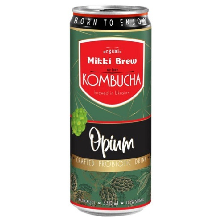 Напиток безалкогольный сильногазированный Mikki Brew Kombucha Opium, ж/б, 0,33 л