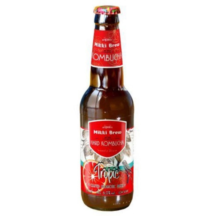 Напиток слабоалкогольный газированный Mikki Brew Kombucha Tropic, стекло, 0,35 л