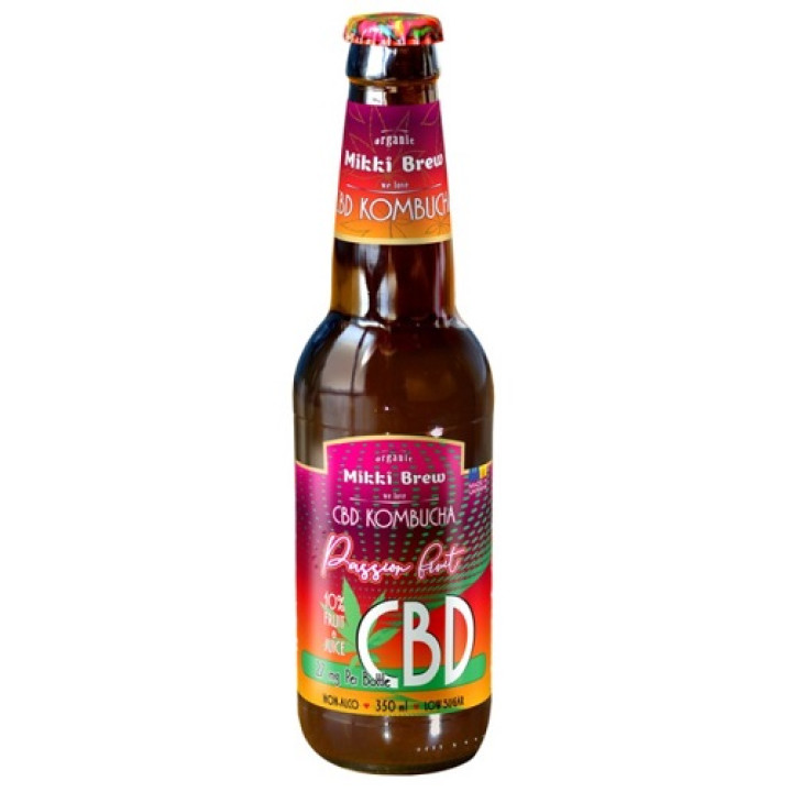 Напиток безалкогольный Mikki Brew CBD Kombucha Passion Fruit, стекло, 0,35 л