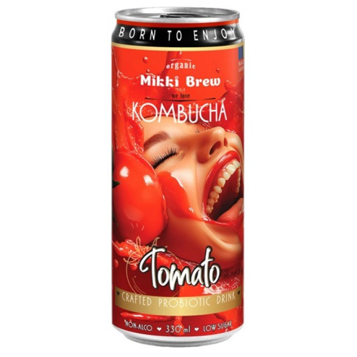 Напиток безалкогольный сильногазированный Mikki Brew Kombucha Tomato, ж/б, 0,33 л