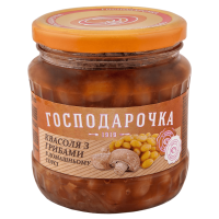 Квасоля з грибами "Господарочка" в домашньому соусі 460 г (4820024797825)