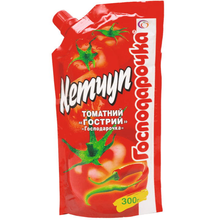 Кетчуп томатний гострий "Господарочка" дой-пак 300 г (4820024793445)