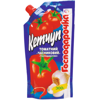 Кетчуп томатный чесночный "Господарочка" дой-пак 300 г (4820024793438)