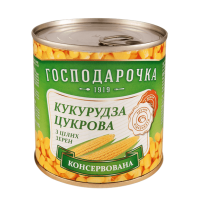 Кукуруза сахарная "Господарочка" консервированная из целых зерен ж/б 420 г (4820024798235)