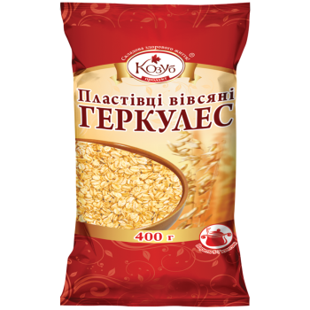 Пластівці Козуб Продукт вівсяні Геркулес в пакеті 400 г