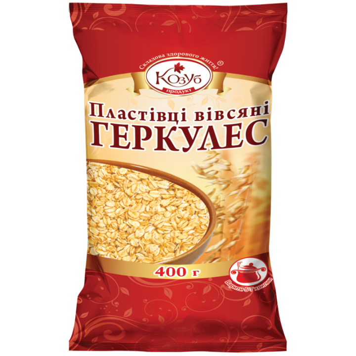 Пластівці Козуб Продукт вівсяні Геркулес в пакеті 400 г