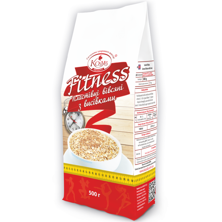 Пластівці Козуб Продукт вівсяні Фітнес з вісівками в пакеті 500 г