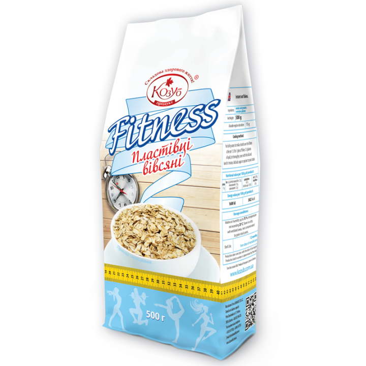 Пластівці Козуб Продукт вівсяні Фітнес Класичний в пакеті 500 г