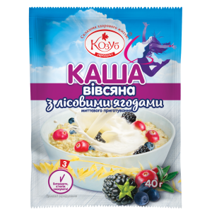 Каша Козуб Продукт вівсяна з лісовими я годами 40 г