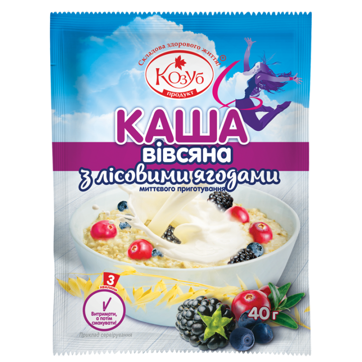 Каша Козуб Продукт вівсяна з лісовими я годами 40 г