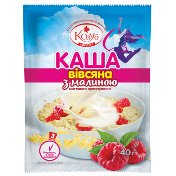 Каша Козуб Продукт вівсяна з малиною 40 г