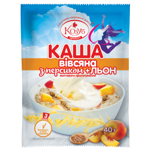 Каша Козуб Продукт вівсяна з персик + льон 40 г