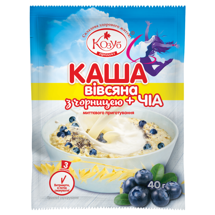 Каша Козуб Продукт вівсяна з чорницею + насіння чіа 40 г