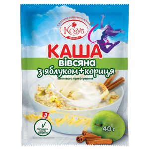 Каша Козуб Продукт вівсяна з яблуком + кориця  40 г