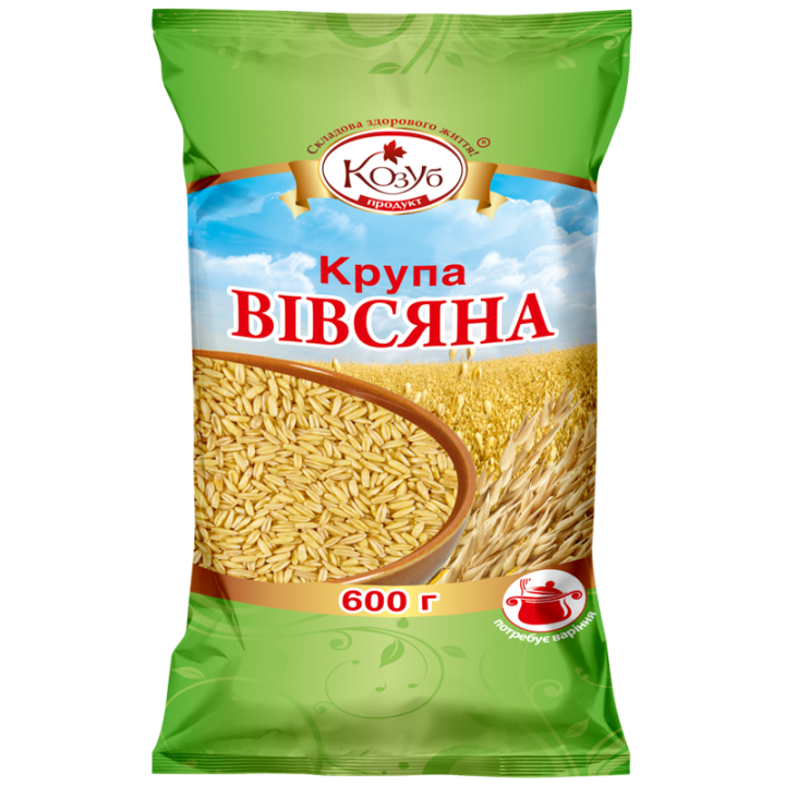 Крупа Козуб Продукт вівсяна цільнозернова в пакеті 600 г