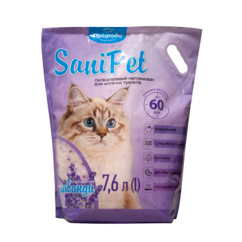 Наполнитель для кошачьего туалета Природа Sani Pet силикагелевый, лаванда, 7,6 л