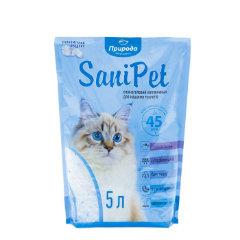 Наполнитель для кошачьего туалета Природа Sani Pet силикагелевый, 5 л