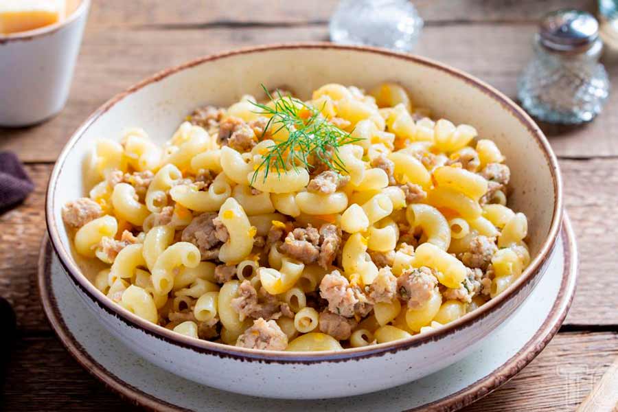 Макароны по-флотски с телятиной