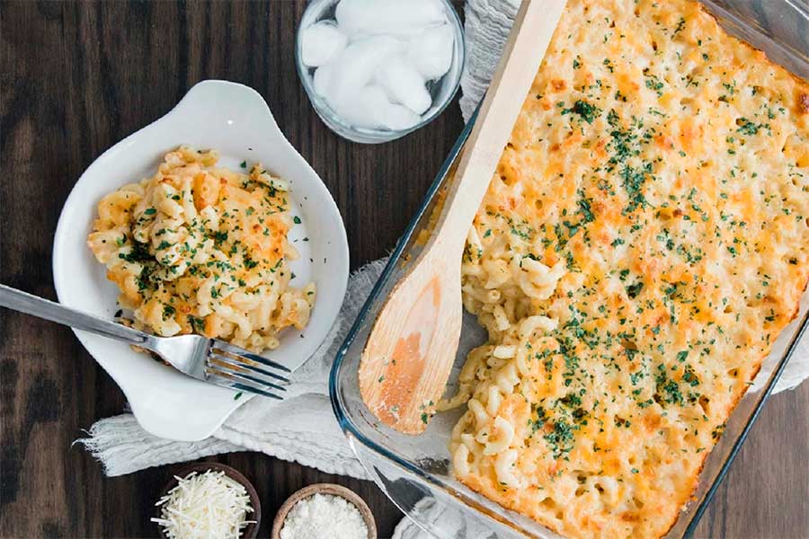 Запеченная паста с тремя сырами в духовке