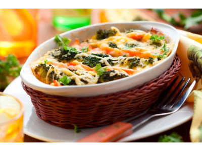 Запечена паста з овочами