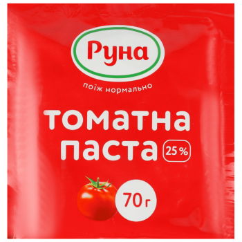 Томатна паста із вмістом сухих речовин 25% 70 г