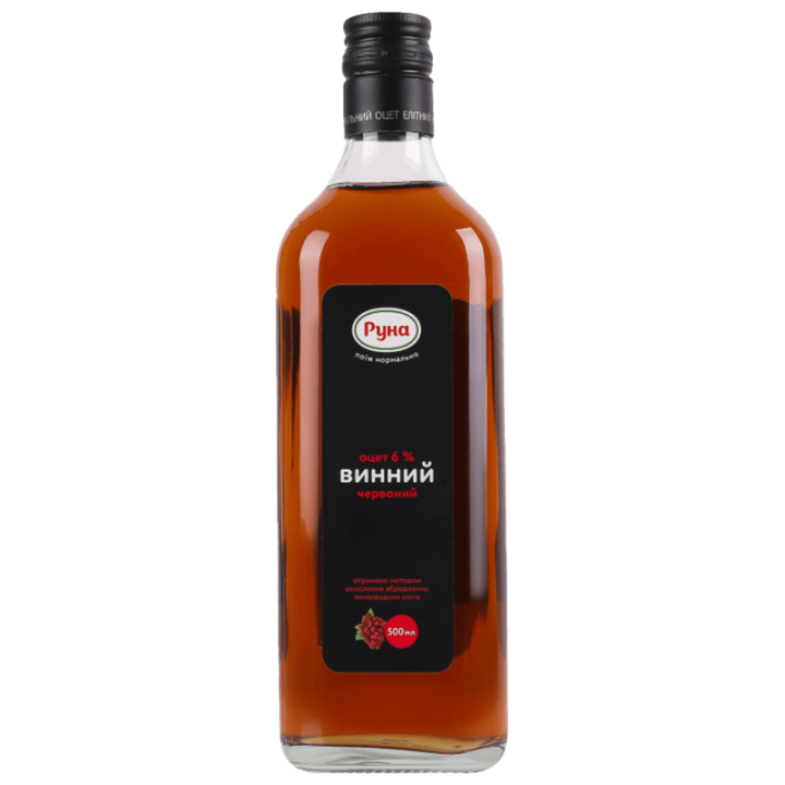 Оцет Руна з харчової сировини винний Червоний 6% 500 мл
