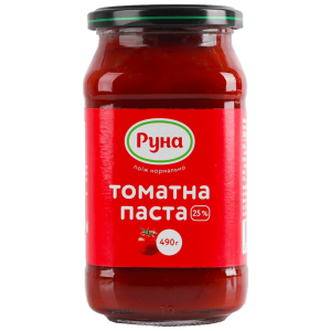 Томатна паста Руна з вмістом сухих речовин 25% 490 г