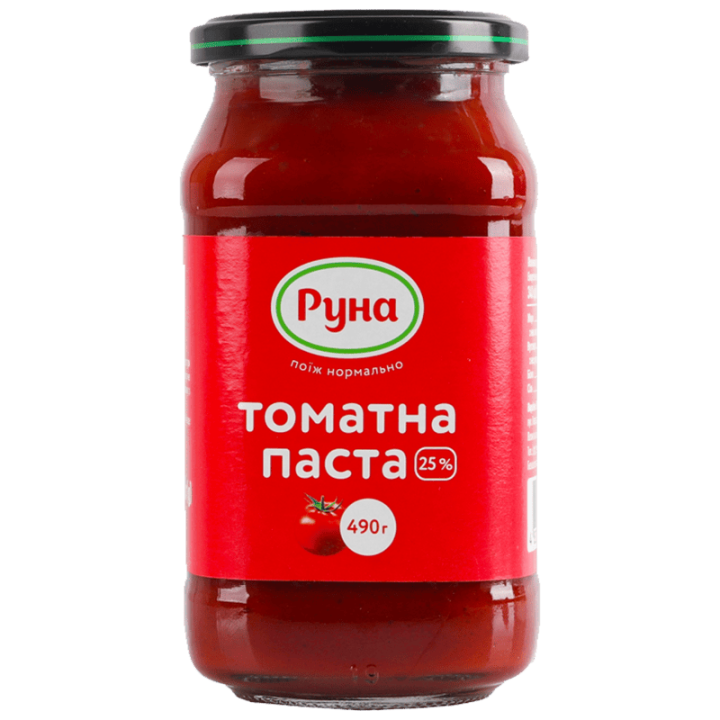 Томатна паста Руна з вмістом сухих речовин 25% 490 г