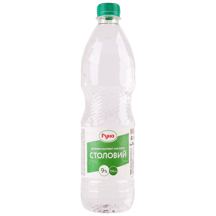 Розчин оцтової кислоти Руна Столовий 9% 750 мл