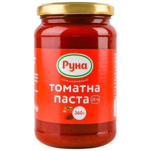 Томатна паста Руна з вмістом сухих речовин 25%  360 г