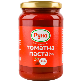 Томатна паста Руна з вмістом сухих речовин 25%  360 г