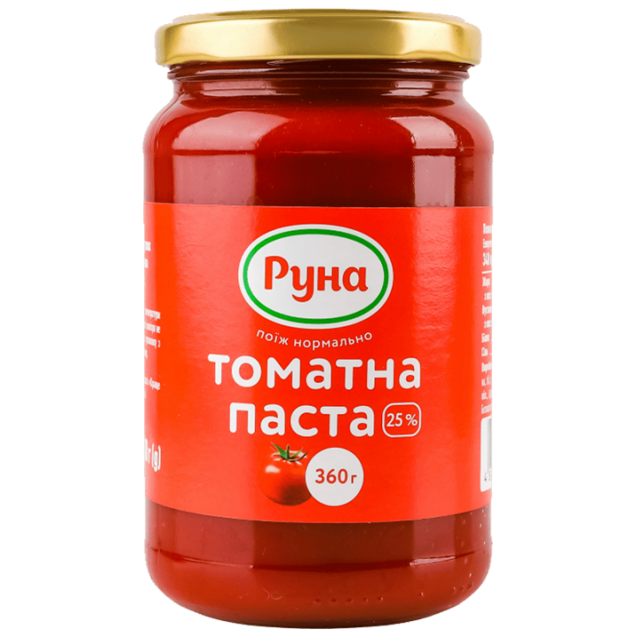 Томатна паста Руна з вмістом сухих речовин 25%  360 г