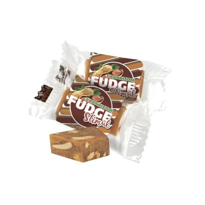 Цукерки Стимул неглазуровані FUDGE STIMUL з арахісом в этикетці 1,8кг