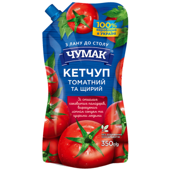 Кетчуп ЧУМАК Томатний ДП 350г Кетчуп ЧУМАК Томатний ДП 350г