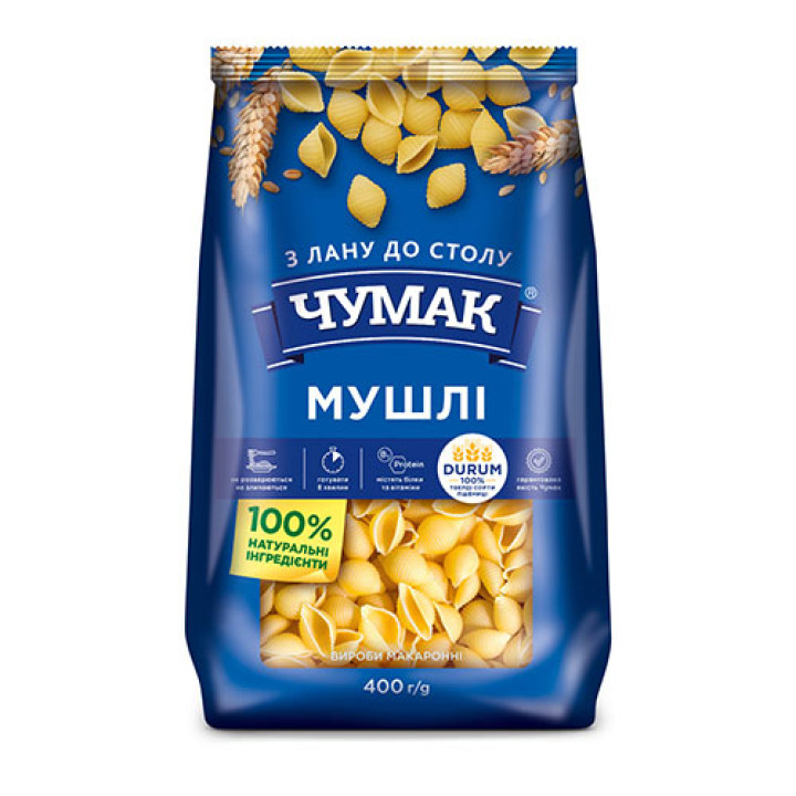 Макарони ЧУМАК Мушлі ПУ 400г