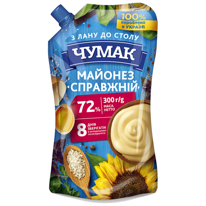 Майонез ЧУМАК Справжній 72% ДП 300г