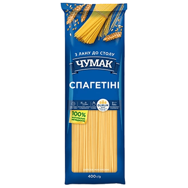Макарони ЧУМАК Спагетіні довгорізані Пластик 400г