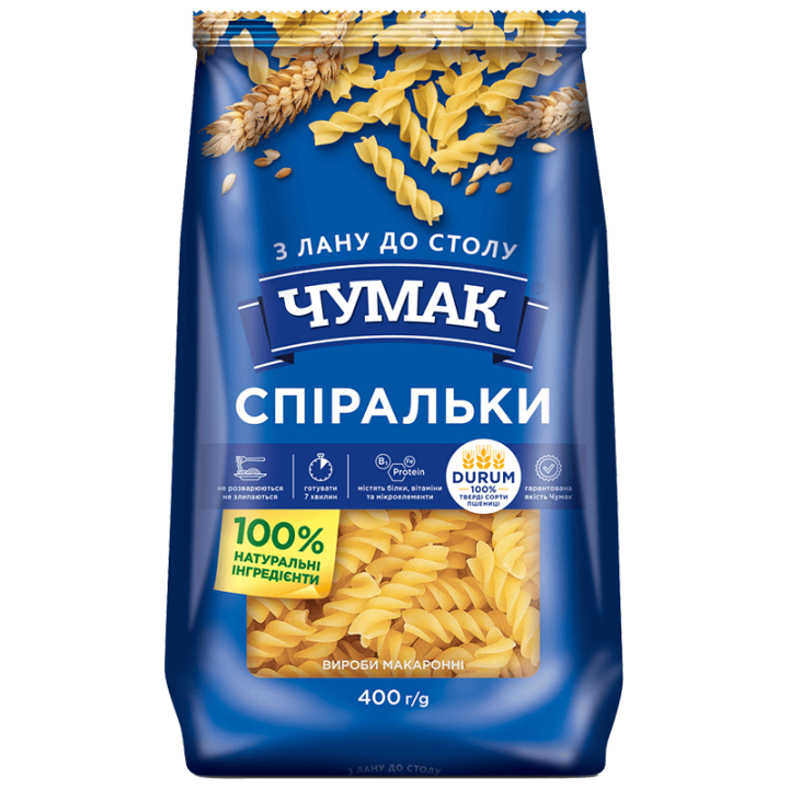Макарони ЧУМАК Спіральки ПУ 400г