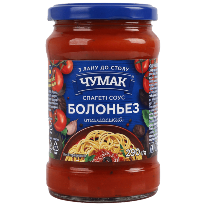 Спагеті-соус ЧУМАК Болоньез с/б 290г