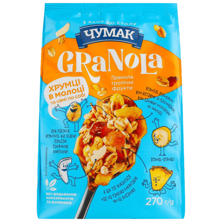 Гранола ЧУМАК Тропік ПУ 270г
