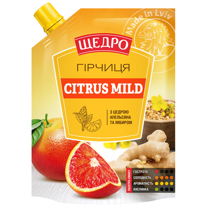 Гірчиця Щедро Citrus mild д/п 120г