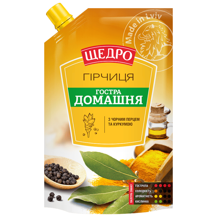 Гірчиця Щедро Гостра домашня д/п 200г