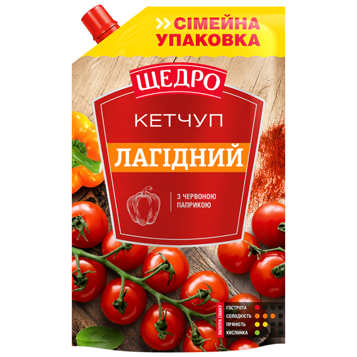Кетчуп Щедро Лагідний д/п 360г